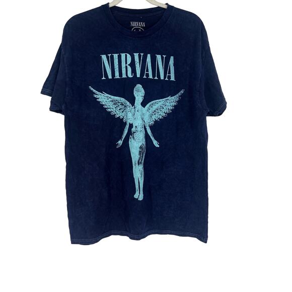 Officially Licensed Nirvana In Utero T-Shirt Blue Acid Wash Large NWOT - Picture 6 of 6